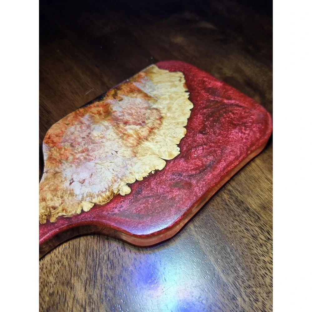 Unique Metallic Resin And Burl Wood Charchuterie Board